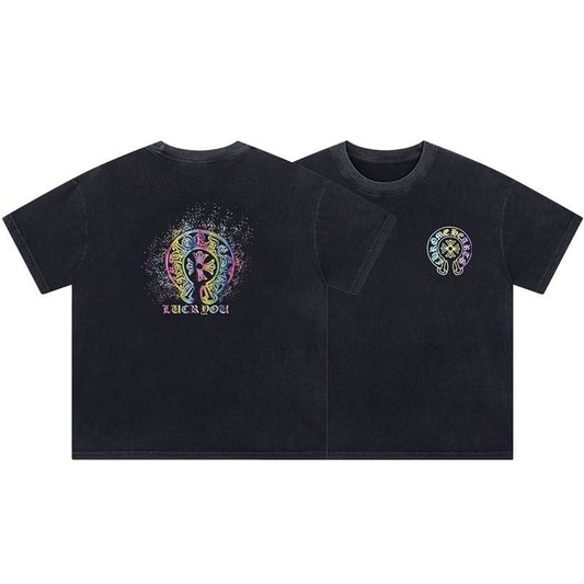 Unisex Oversize Chrome Hearts Printed Boxy Fit Thick Fabric T-Shirt - (Front & Back Print)