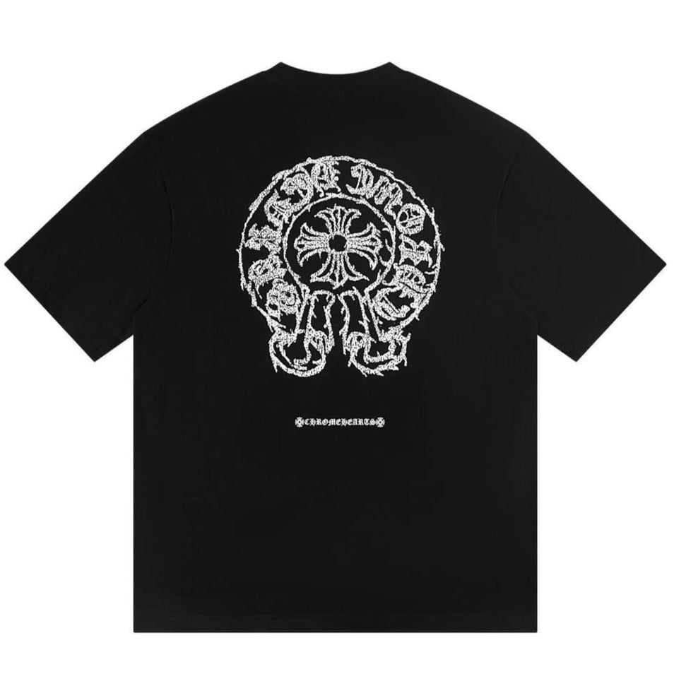 Unisex Oversize Chrome Hearts Printed Boxy Fit Thick Fabric T-Shirt - (Back Print)