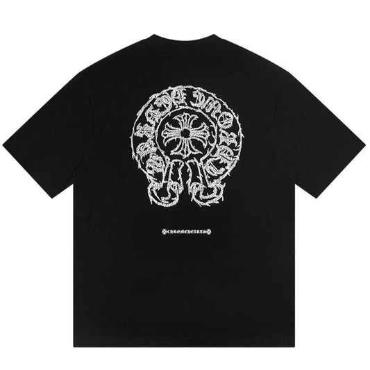 Unisex Oversize Chrome Hearts Printed Boxy Fit Thick Fabric T-Shirt - (Back Print)
