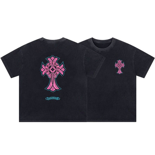 Unisex Oversize Chrome Hearts Printed Boxy Fit Thick Fabric T-Shirt - (Front & Back Print)