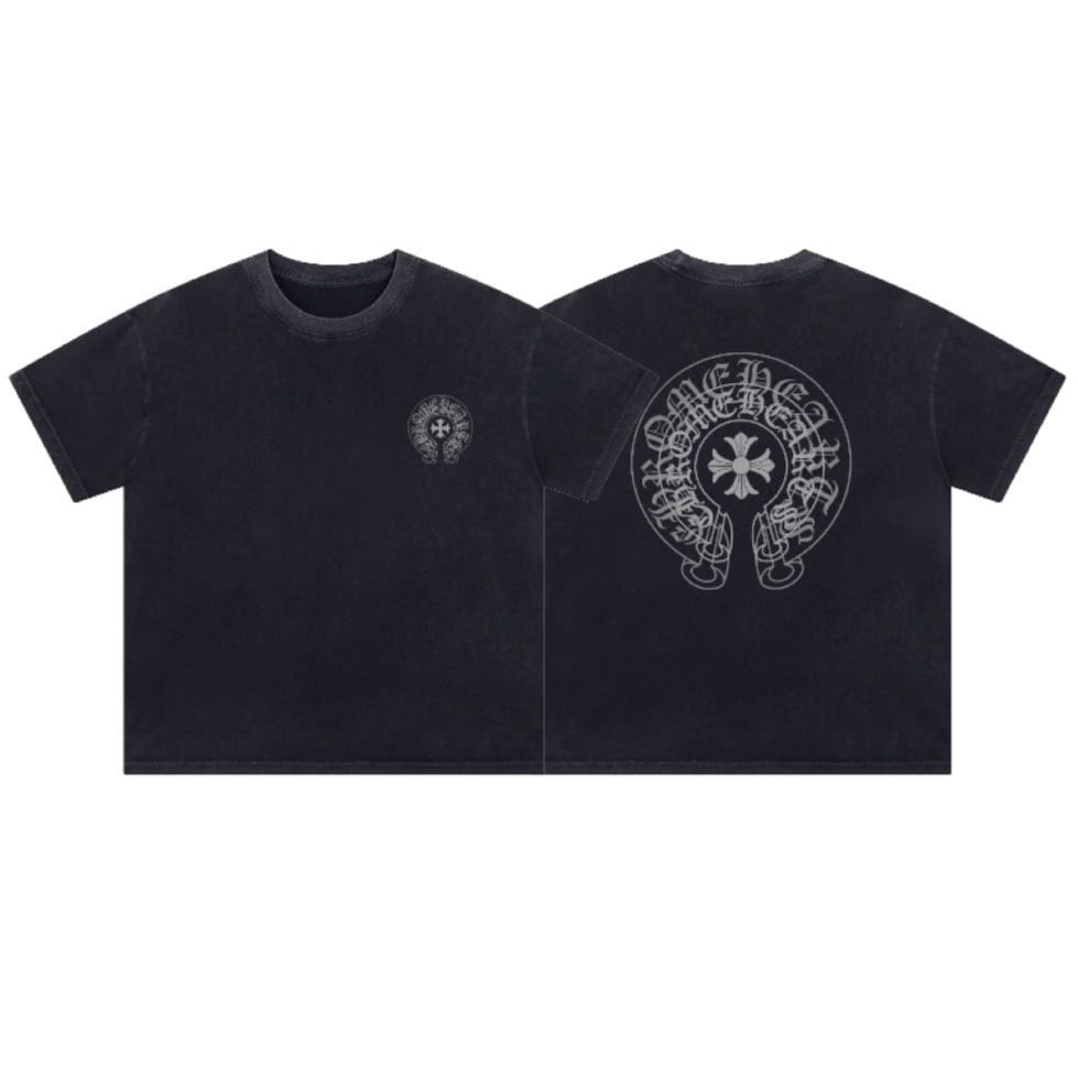 Unisex Oversize Chrome Hearts Printed Boxy Fit Thick Fabric T-Shirt - (Front & Back Print)