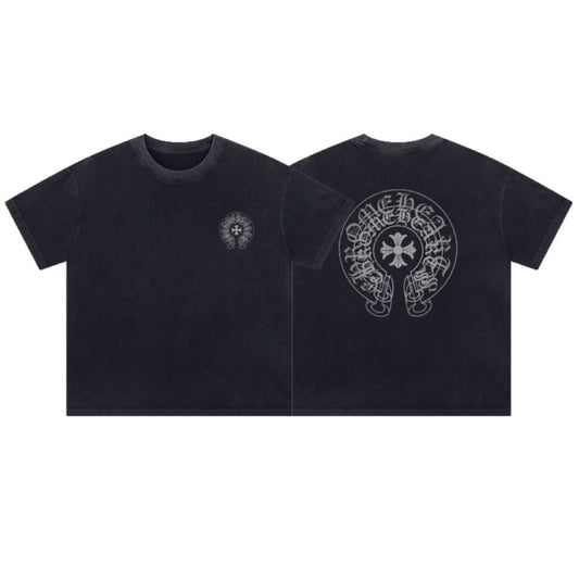 Unisex Oversize Chrome Hearts Printed Boxy Fit Thick Fabric T-Shirt - (Front & Back Print)