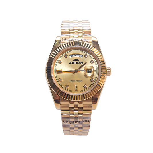 ARROW Premium Analog Couple Watch with Date Display | Colour Gold (5891)-KYAMSTORE