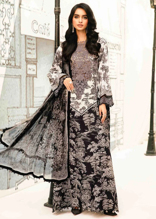 Lawn & Chiffon 3 Pcs – Black