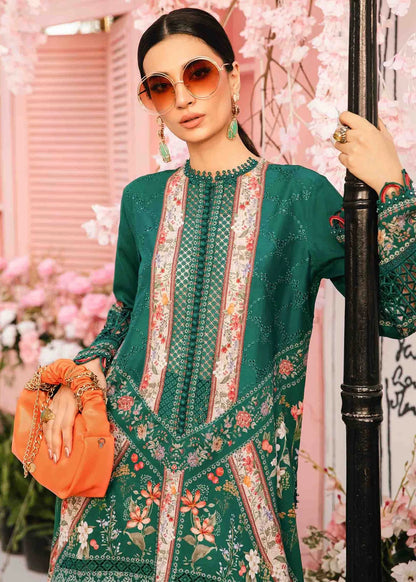 3 Piece Unstitched Embroidered Lawn Suit