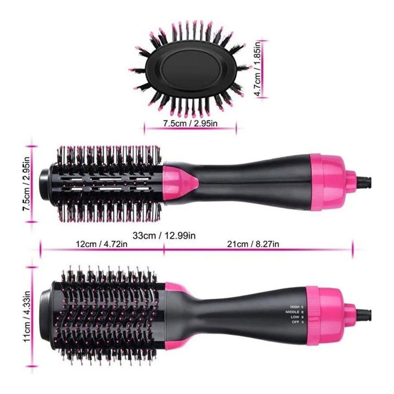 One Step Hair Dryer & Volumizer Brush - 3-in-1 Styling Tool-KYAMSTORE
