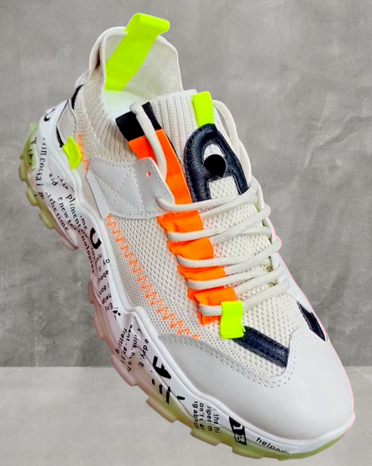 Men's Comfort Casual Platform Graffiti Sneakers | Mesh Breathable Chunky Sneakers