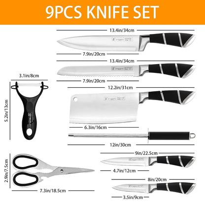 SEVEN STAR 9-Piece Stainless Steel Knife Set-KYAMSTORE