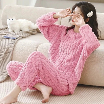 Women Night Suit Set Self Design with Colors-KYAMSTORE