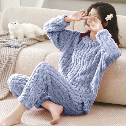 Women Night Suit Set Self Design with Colors-KYAMSTORE