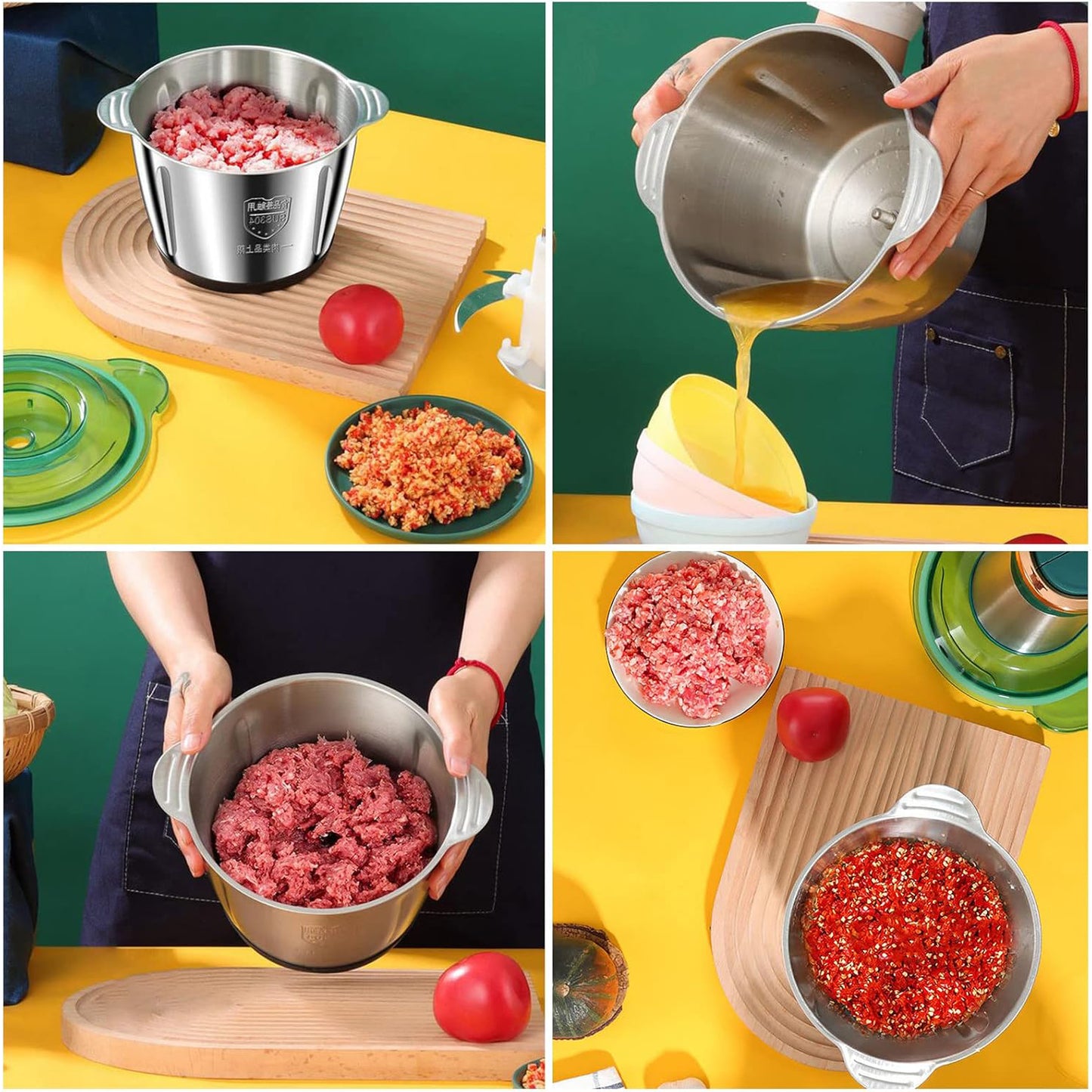 Kitchen Expert 3L Stainless Steel Food Chopper | Powerful 300W Food Processor-KYAMSTORE