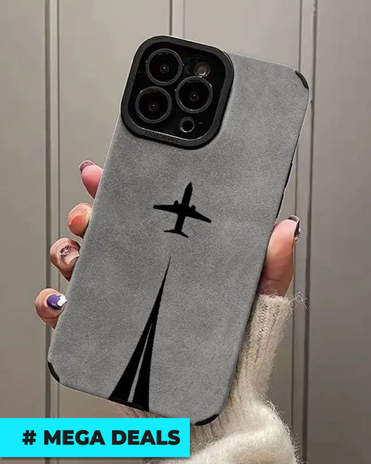 جراب TPU أسود بتصميم طائرة مقاوم للسقوط لأجهزة iPhone 7-16 Series | التوصيل: من 2 إلى 6 أيام عمل | الكمية محدودة | سارع قبل نفاذ الكمية