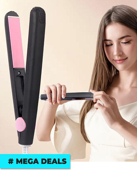 Portable Mini Hair Straightener with Pink Accents | Delivery: 2 to 6 business days | Limited stocks available | Hurry before Sold Out