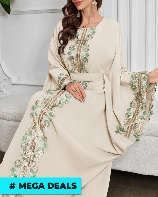 Elegant Women's Purple Arabic Dress with Golden Embroidery | Delivery: 7 to 10 business days | Limited stocks available | Hurry before Sold Out