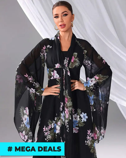 Elegant Floral Sequin Embellished Off-Shoulder Halter Dress | Delivery: 7 to 10 business days | Limited stocks available | Hurry before Sold Out