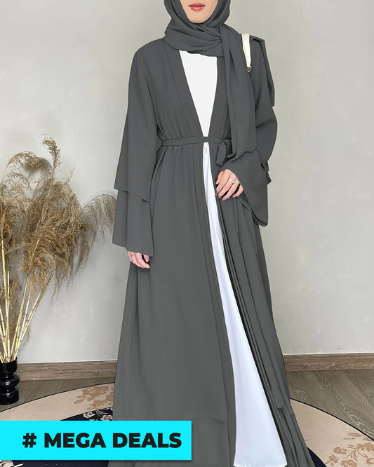 Solid Tie Waist Modest Dress | Delivery: 7 to 10 business days | Limited stocks available | Hurry before Sold Out