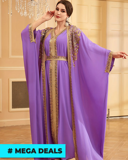 Middle Eastern Muslim Lace Weft Vest Dress | Delivery: 7 to 10 business days | Limited stocks available | Hurry before Sold Out