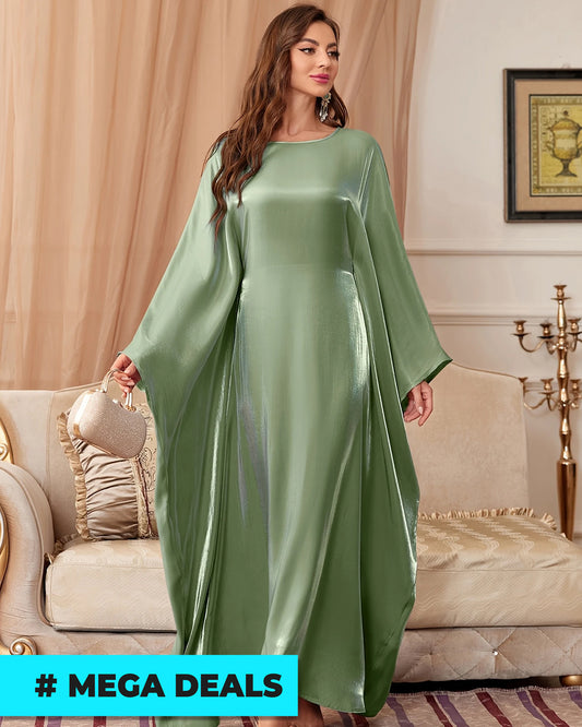 Elegant Women's Solid Color Batwing Sleeve Dress with Tie Back Detail | Delivery: 7 to 10 business days | Limited stocks available | Hurry before Sold Out