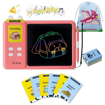 Talking Flash Cards & Drawing Tablet 2-in-1 for Kids-KYAMSTORE