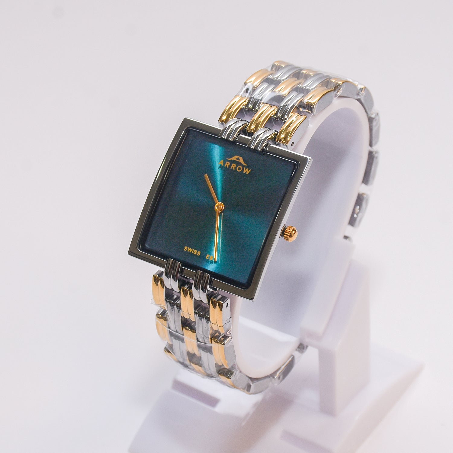 ARROW ARROW Premium Brass Analog Square Couple Watch | Special Glass | Color Gold Silver TT (5930)-KYAMSTORE