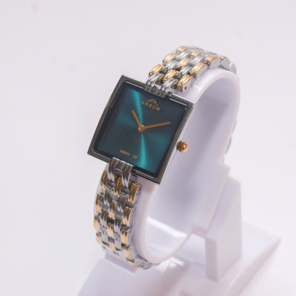 ARROW ARROW Premium Brass Analog Square Couple Watch | Special Glass | Color Gold Silver TT (5930)-KYAMSTORE