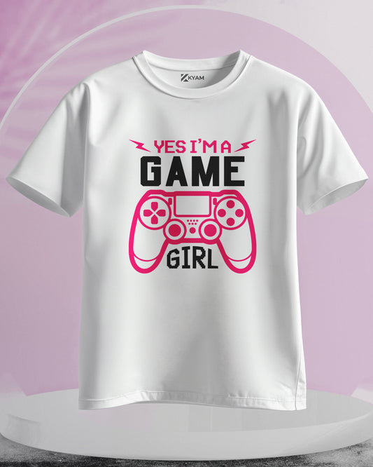 تيشيرتات نسائية أنيقة مطبوعة من Game Girl - مقاس كبير