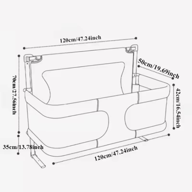 Baby Bedside Sleeper, 3 in 1 Folding Portable Crib