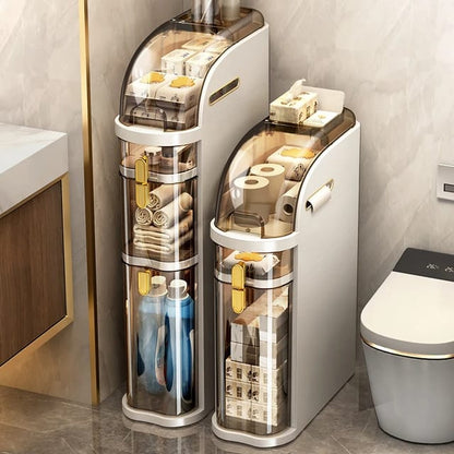 4-Tiers Bathroom Floor Cabinet Narrow Slim Gap Tower Organizer Side Rolling