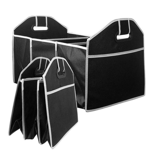Car Trunk Organizer, Portable Foldable Waterproof Auto Storage Bag with 3 Compartments