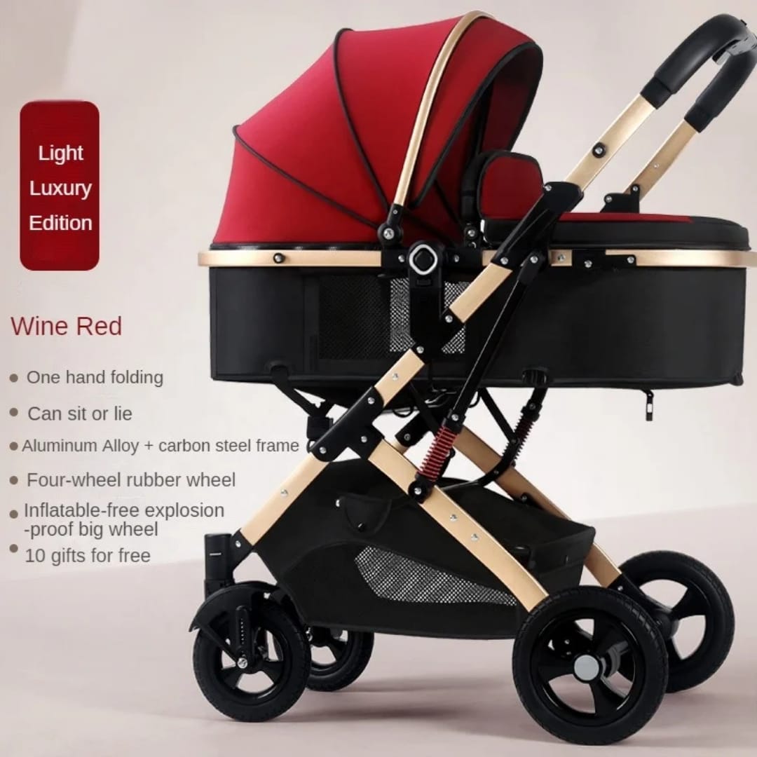 Ultra Lightweight Infant Trolley Stroller | Folding Portable Baby Carriage with Umbrella