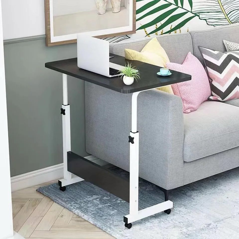 Laptop Table Desk, Stand Mobile Lap Table with Wheels