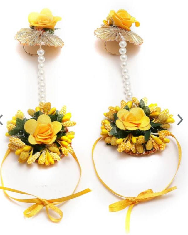 Fabric Yellow Jewel Set  (Pack of 1)-KYAMSTORE