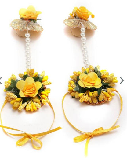 Fabric Yellow Jewel Set  (Pack of 1)-KYAMSTORE