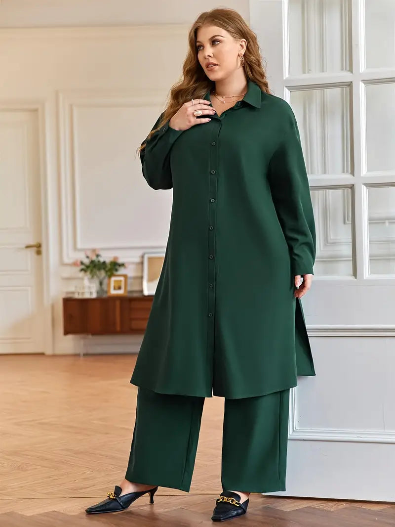 Plus Size Women's Casual Top and Pants Set | Delivery: 7 to 10 business days | Limited stocks available