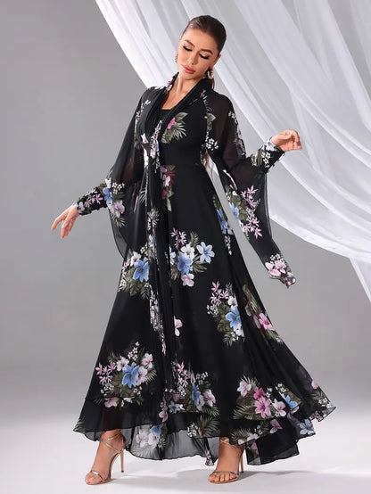 Elegant Floral Sequin Embellished Off-Shoulder Halter Dress | Delivery: 7 to 10 business days | Limited stocks available | Hurry before Sold Out
