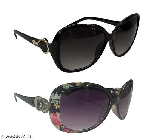 Women Oversized Sunglasses with Light-Weighted Frame (2 pairs)