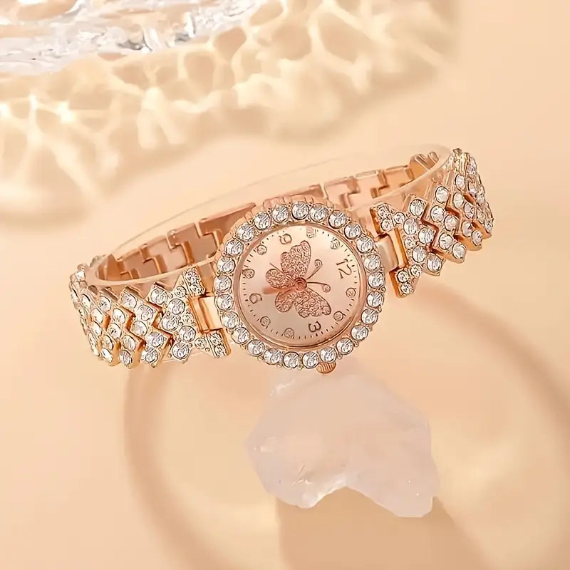 Elegant Butterfly Quartz Watch & Ladies Jewelry Set | Delivery: 2 to 6 business days | Limited stocks available | Hurry before Sold Out