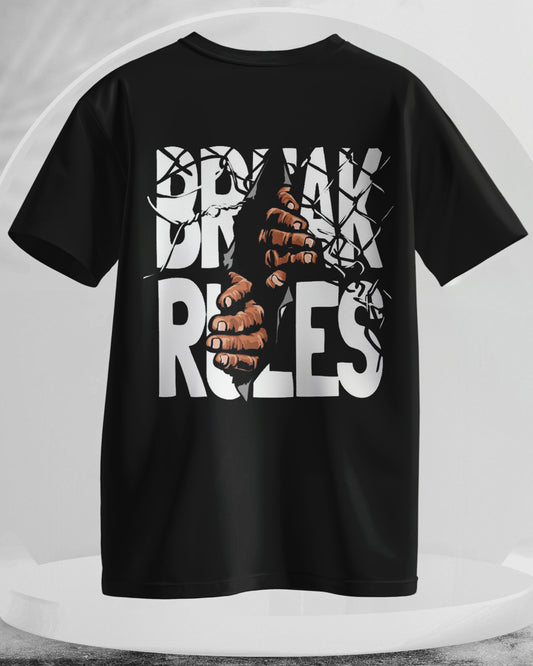 Break Rules - Men Stylish Back Printed T-Shirts – (Regular)