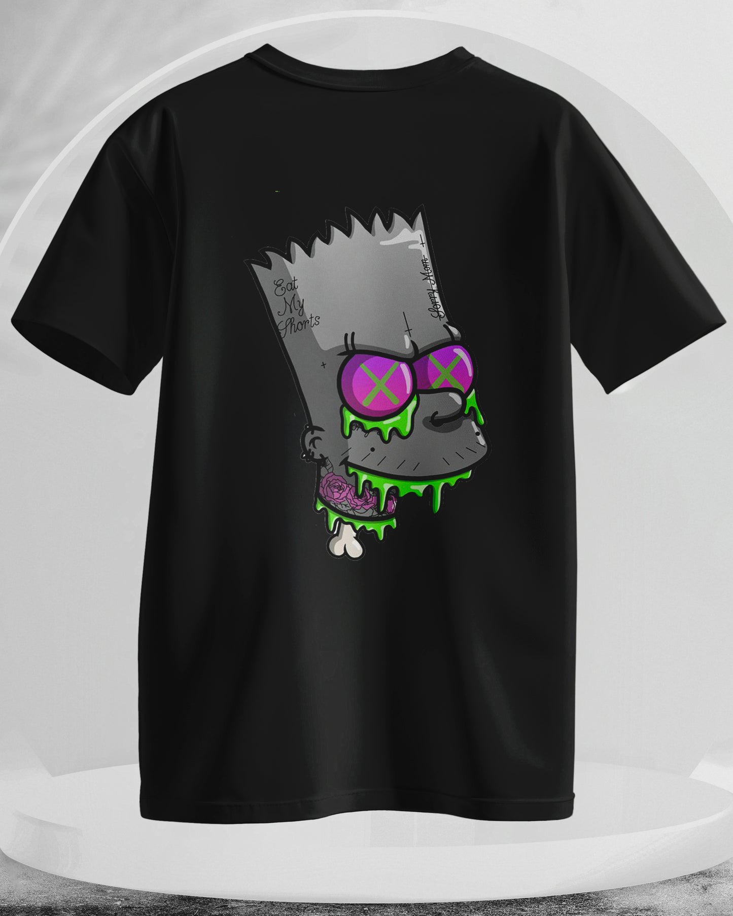 Zombie Bart - The Simpsons  - Men Stylish Back Printed T-Shirts – (Regular)