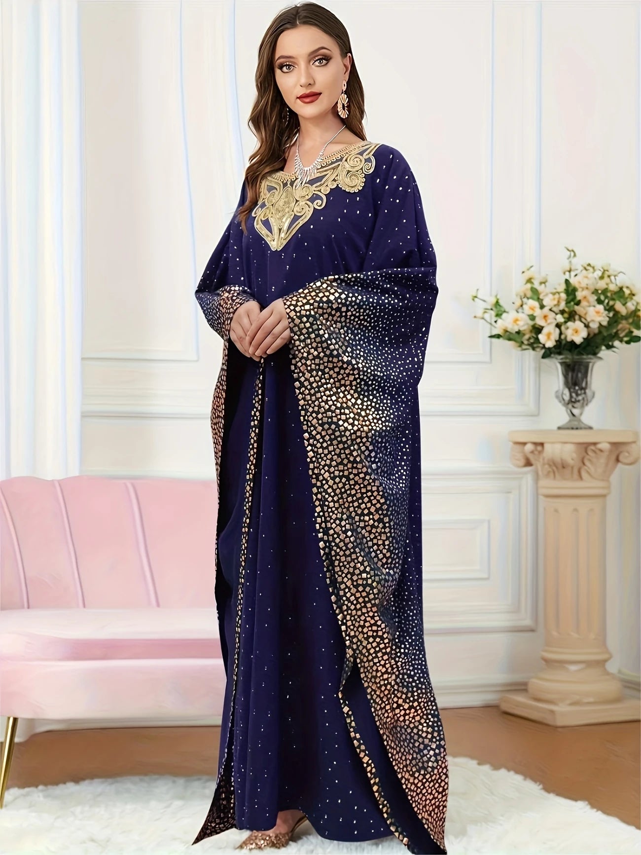 Middle East Fashion Elegant Hot Stamping Print | Delivery: 7 to 10 business days | Limited stocks available | Hurry before Sold Out