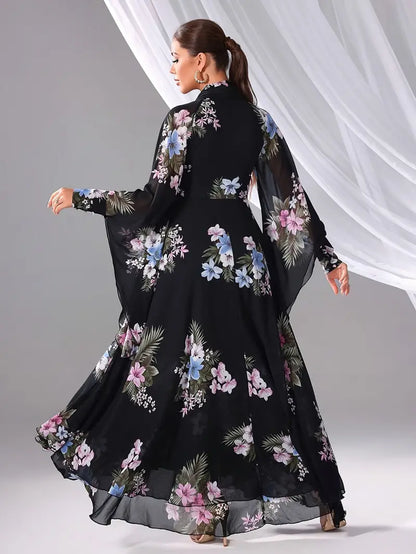 Elegant Floral Sequin Embellished Off-Shoulder Halter Dress | Delivery: 7 to 10 business days | Limited stocks available | Hurry before Sold Out