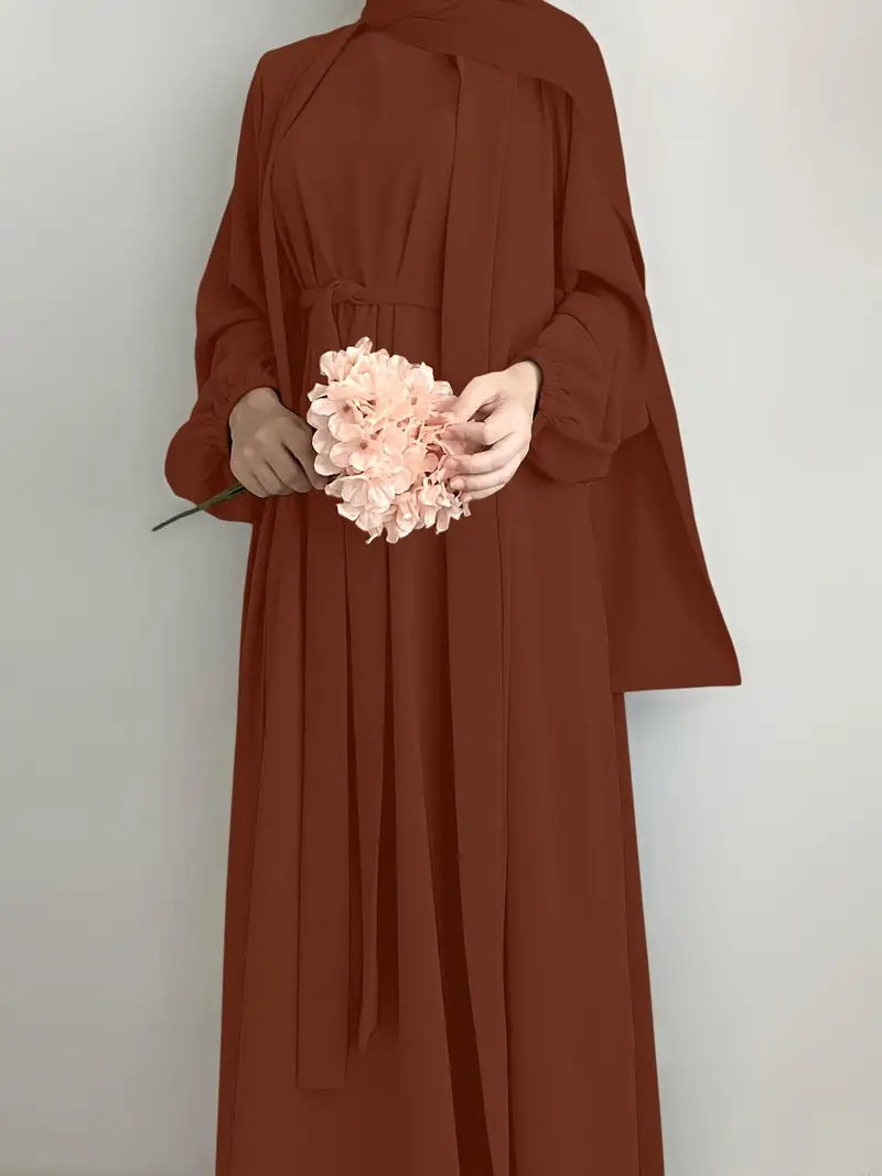 Women'S Middle East Muslim Turkey Dubai Solid Color Casual Dress | Delivery: 7 to 10 business days | Limited stocks available | Hurry before Sold Out