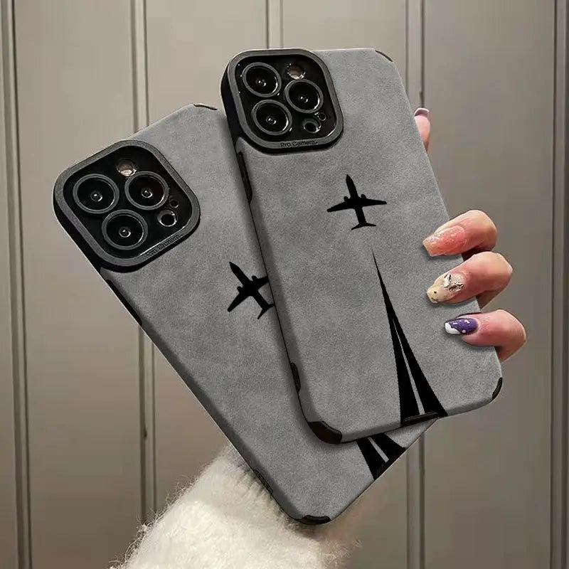 Black Airplane Design Anti-Fall TPU Case for iPhone 7–16 Series | Delivery: 2 to 6 business days | Limited stocks available | Hurry before Sold Out
