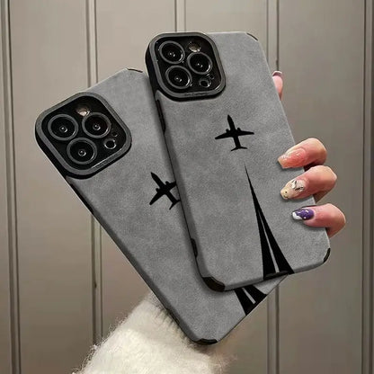 Black Airplane Design Anti-Fall TPU Case for iPhone 7–16 Series | Delivery: 2 to 6 business days | Limited stocks available | Hurry before Sold Out