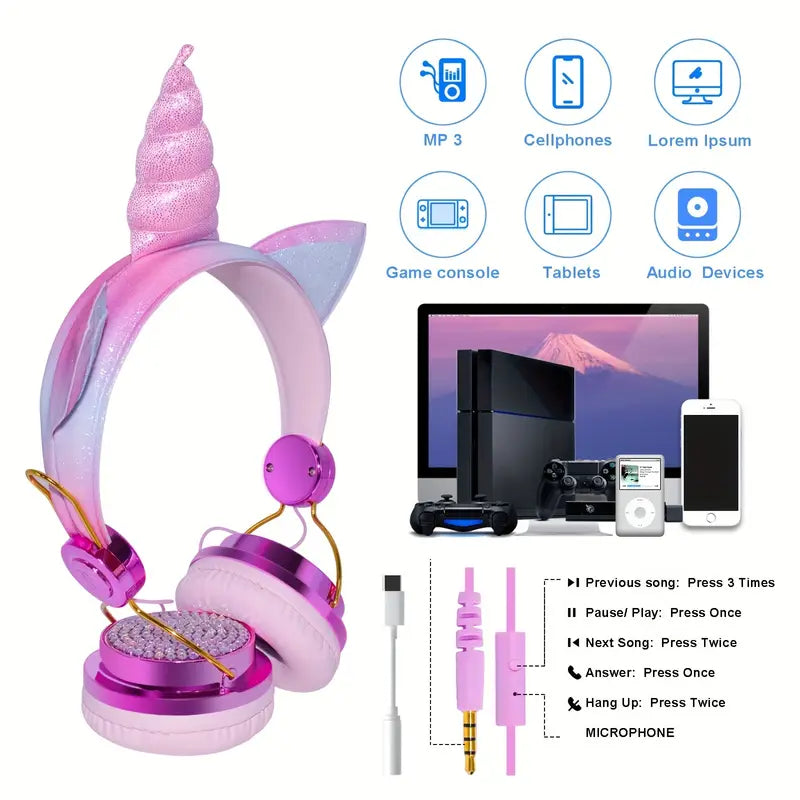 Unicorn Headphones for Girls | Delivery: 7 to 10 business days | Limited stocks available | Hurry before Sold Out