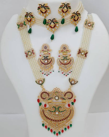 Alloy Gold-plated Multicolor Jewel Set  (Pack of 1)-KYAMSTORE