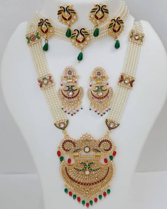 Alloy Gold-plated Multicolor Jewel Set  (Pack of 1)-KYAMSTORE