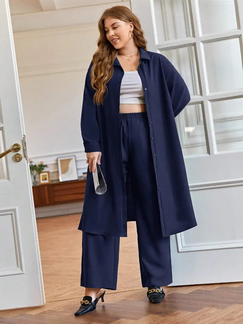 Plus Size Women's Casual Top and Pants Set | Delivery: 7 to 10 business days | Limited stocks available
