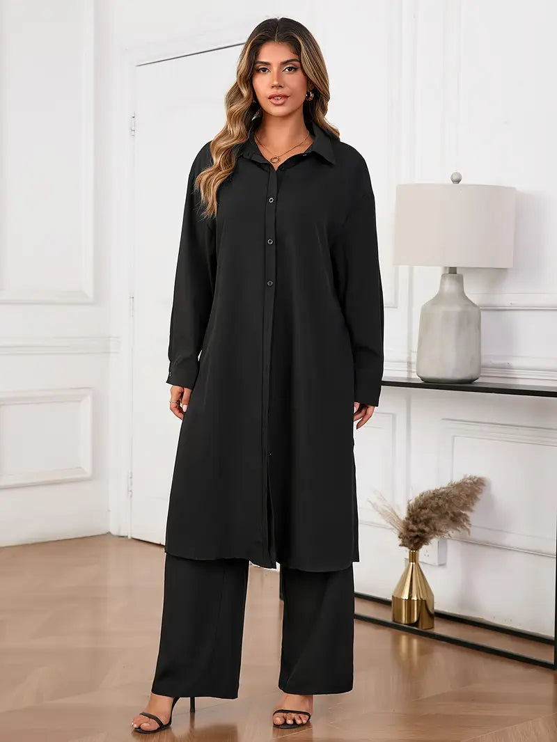 Plus Size Women's Casual Top and Pants Set | Delivery: 7 to 10 business days | Limited stocks available