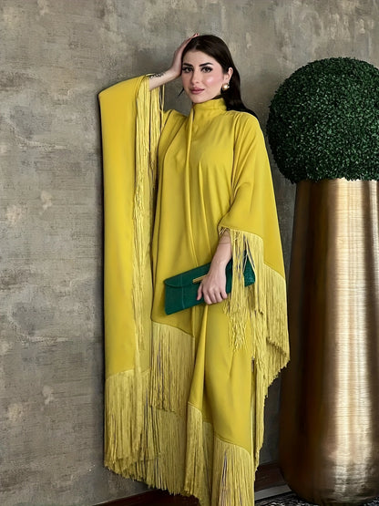 Elegant Muslim Batwing Tassel Kaftan Dress | Delivery: 7 to 10 business days | Limited stocks available | Hurry before Sold Out